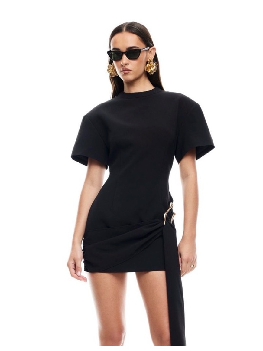 Lioness Martini Mini Dress Onyx Black Size Medium New